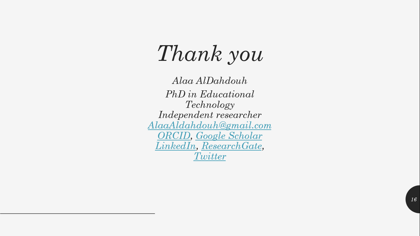 Alaa AlDahdouh - Thank you